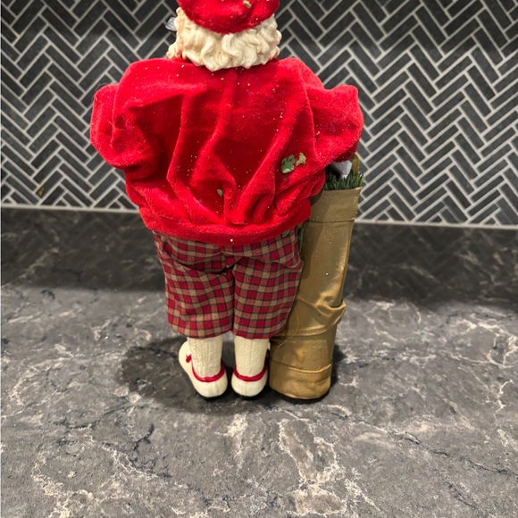 ❗️Golfer Vintage Scottish Santa Figurine with Golf Bag - Picture 5 of 9